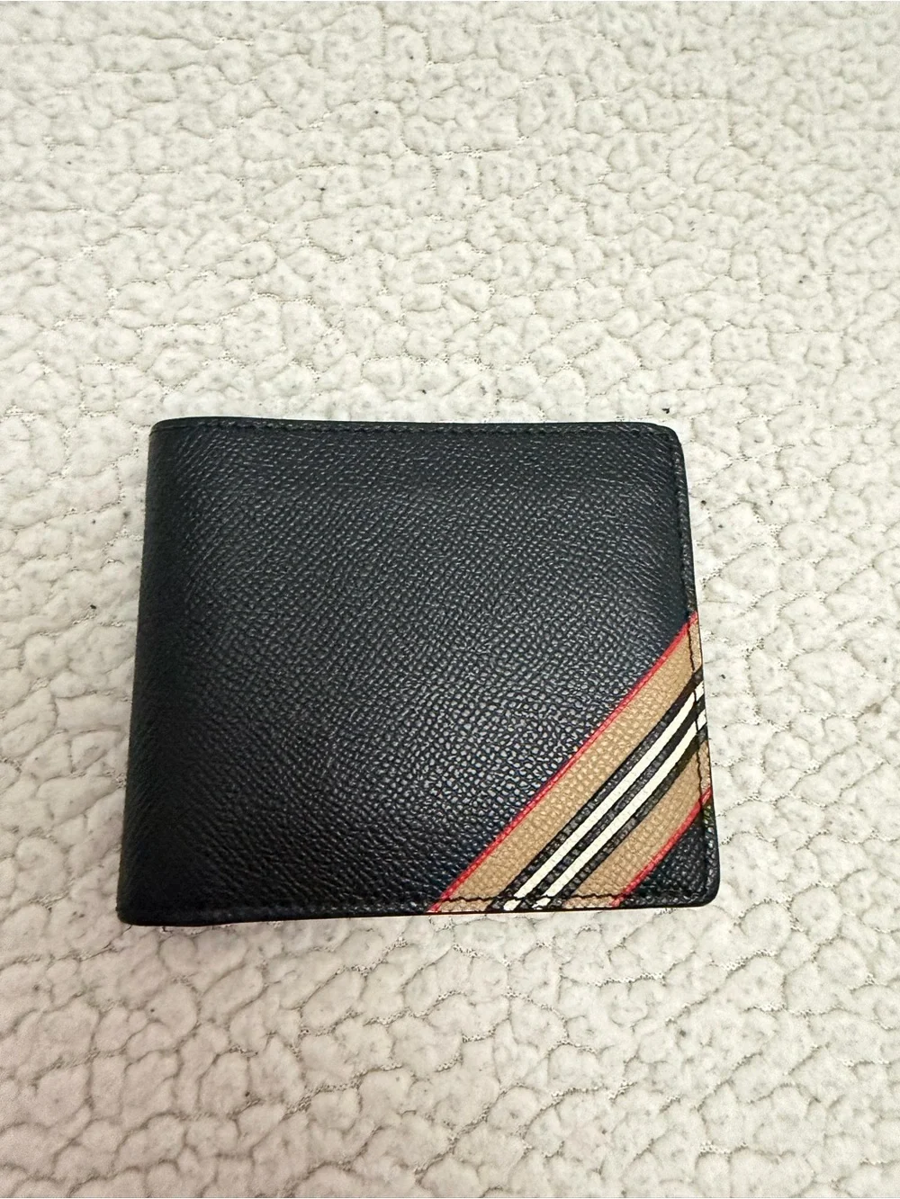 Men's Burberry Black Leather Bifold Wallet